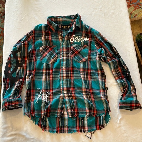 Kleep Premium Flannel Button Down Up Shirt love to Kleep‎ Men’s XL - Picture 1 of 9
